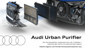 In einem Pilotprojekt entwickelt Audi gemeinsam mit dem Zulieferunternehmen MANN+HUMMEL einen Feinstaubfilter für Elektroautos, der Feinstaub aus der Umgebung auffängt.