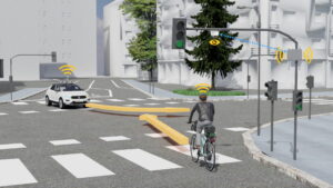 Vernetzung und Automatisierung von Fahrzeugen bieten eine große Chance, auch die Sicherheit von Radfahrenden zu erhöhen.